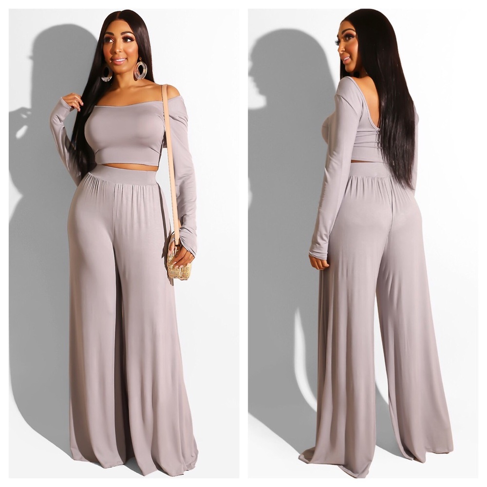 2 Piece Pants Set. COLOR GREY